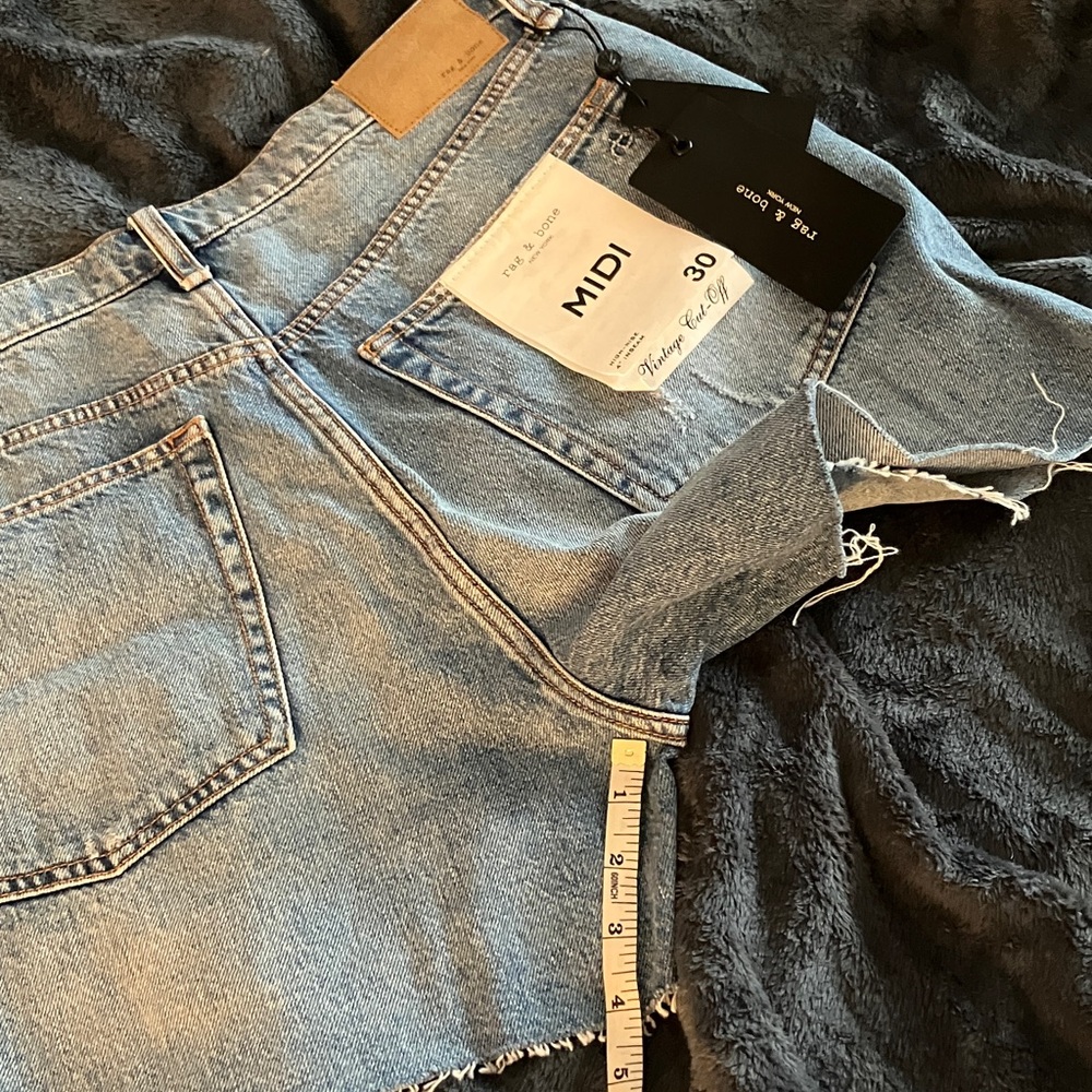 New rag & bone midi vintage cut off denim shorts 30 - Picture 5 of 7